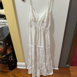 Solitare Elegant White Islet Lace Dress